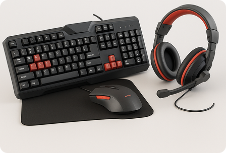 Gamer Kit with Headset, Mouse, and Keyboard
