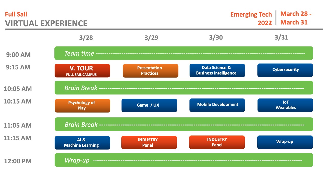 Virtual Experience 2022 March Calendar.
