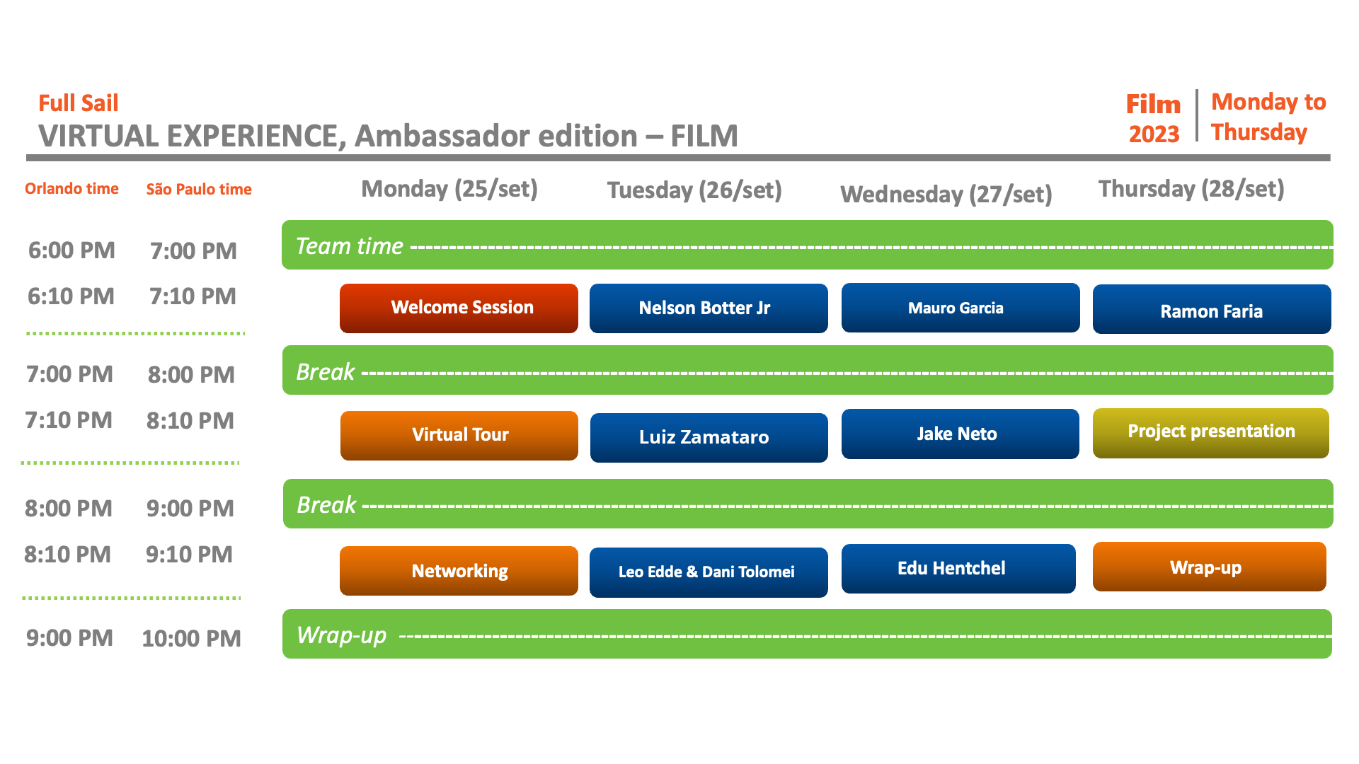 Virtual Experience 2023 Setembro Calendar.